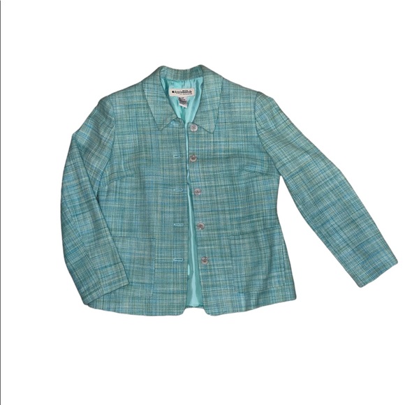 NWOT Appleseed’s - Women’s Petite Size 10P Blue & Green Blazer Jacket Coat - Picture 2 of 14
